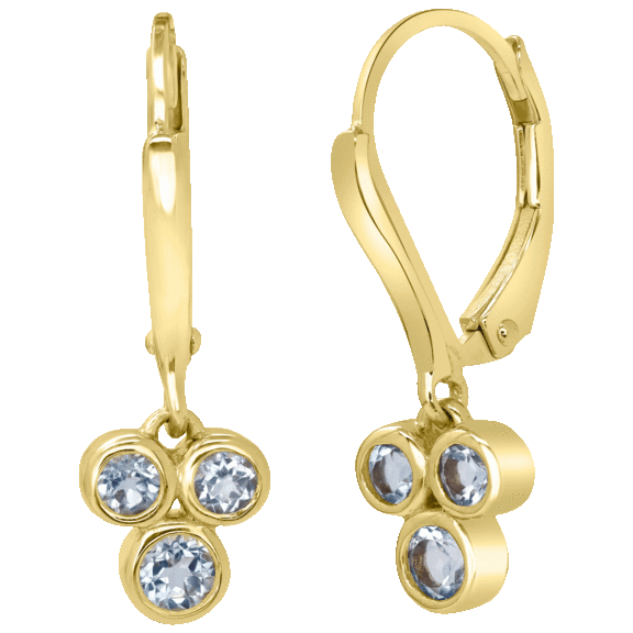 Gemistry Gold over Sterling Silver Genuine Stone Leverback Drop Earrings