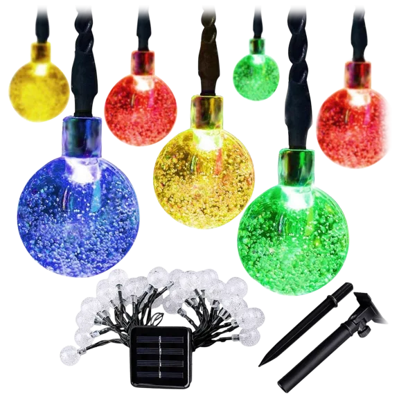 Hakol Solar String Lights 20 LED 16Ft Outdoor Colored Waterproof Lights