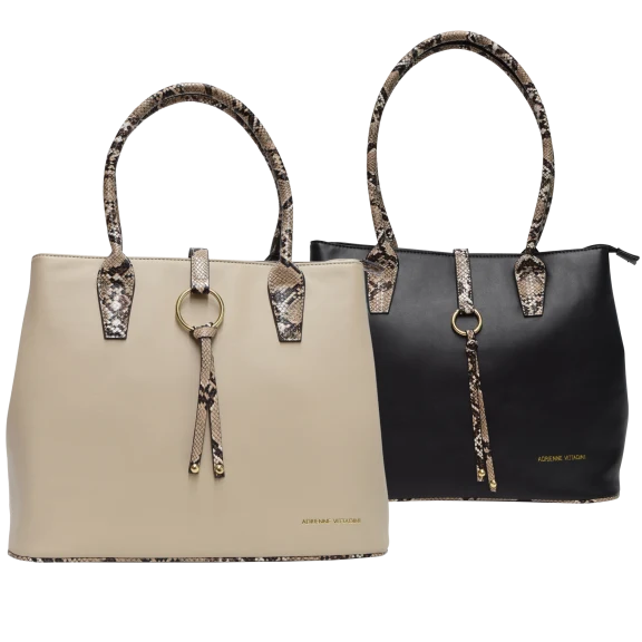 Adrienne Vittadini Simone Collection Python Chain Tote