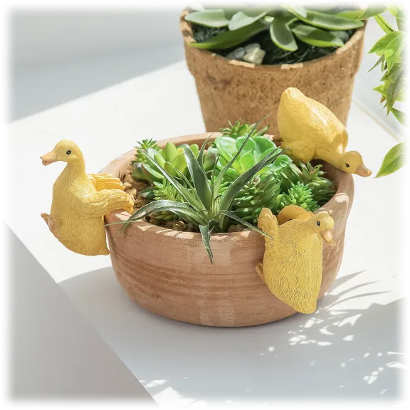 Wind And Weather 3-Piece Ducks Painted Resin Pot Hangers