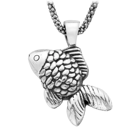A&M .925 Sterling Silver Fish Charm Necklace