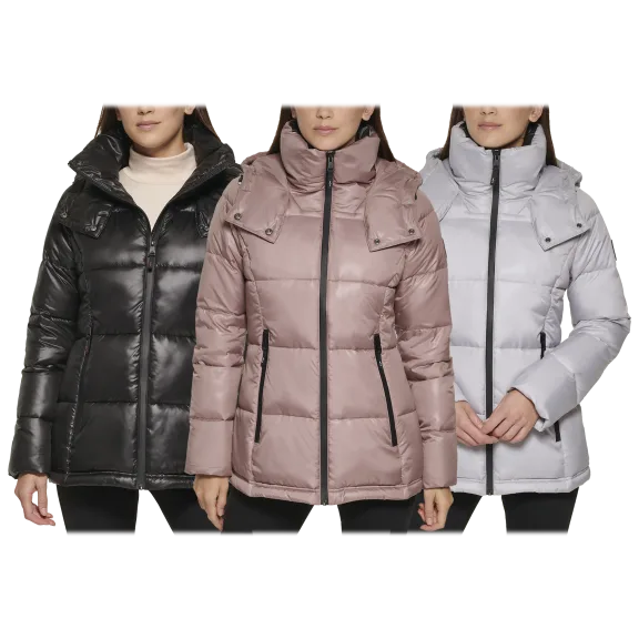 Kenneth Cole New York Women's Hooded Puffer Jacket