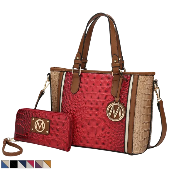 MKF Collection Lizza Croco Embossed Tote Handbag by Mia K​