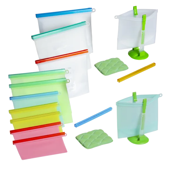 Home Hero 12-Piece Reusable Silicone Food Storage Bag Set