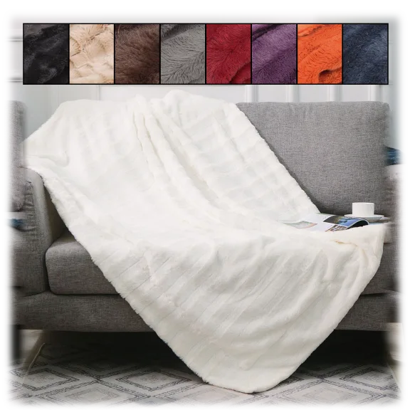 Cheer Collection Faux Fur 86" x 86" Oversized Throw Blanket