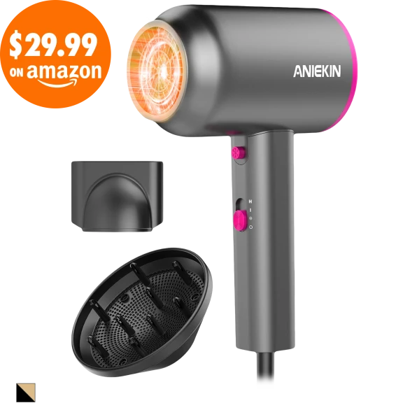 ANIEKIN Ionic Professional Hair Dryer with Attachments