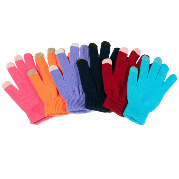 6-Pack: XIX Unisex Touchscreen Ultra-Soft & Comfy Gloves