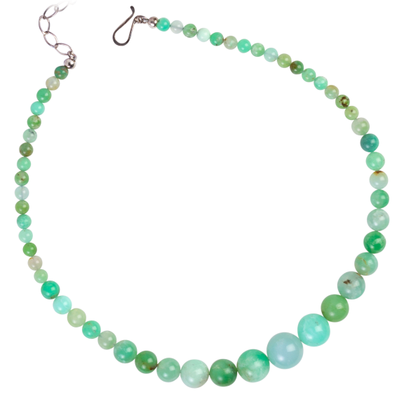 Jay King Chrysoprase Sterling Silver Graduated Bead Necklace