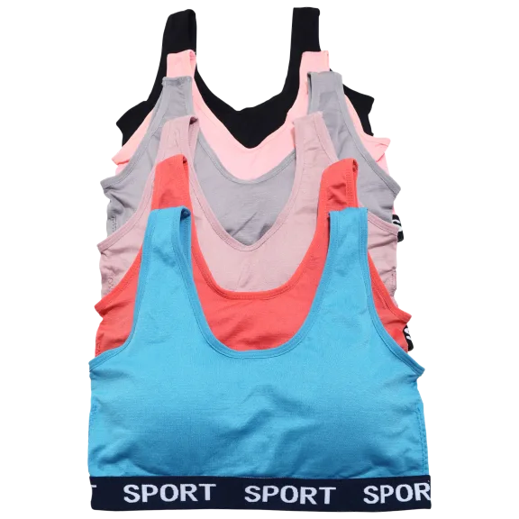 6-Pack: Angelina Seamless Wire-free Bralette with Sport Print