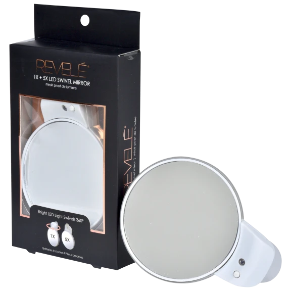 Revele 5X + Tru-view Led Lighted Swivel Mirror