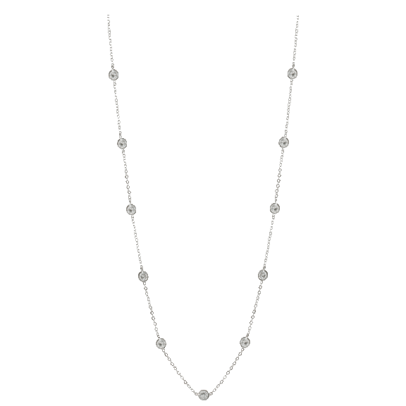 Kenneth Jay Lane 14 CTTW Round CZ Classic Stations Necklace