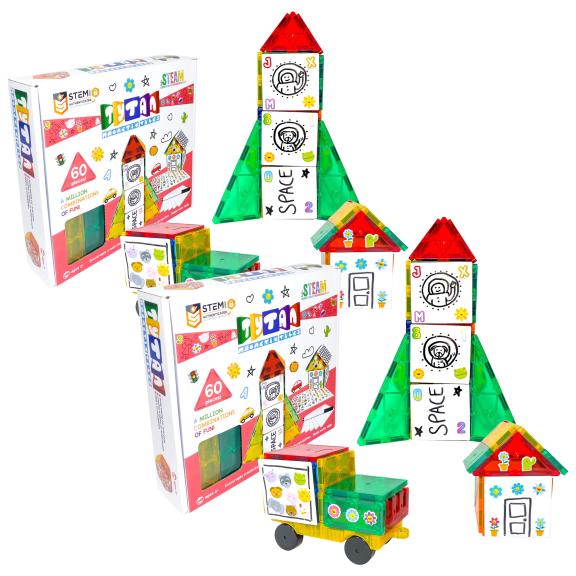 2-Pack: Tytan Tiles 60-Piece Magnetic Tiles Sets v. 2 with Dry Erase Decals