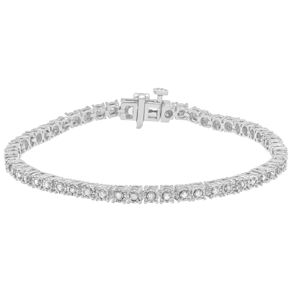 Diamond Muse 1/2 Carat TW Round Natural Diamond Tennis Bracelet