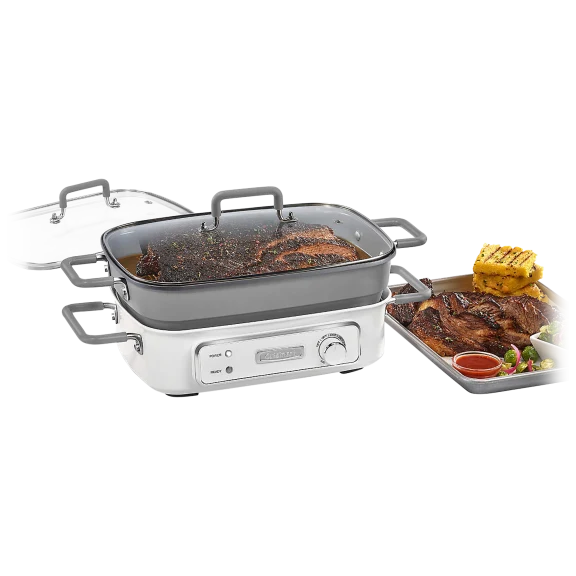Cuisinart Stack5 Multifunctional Electric Grill with Glass Lid