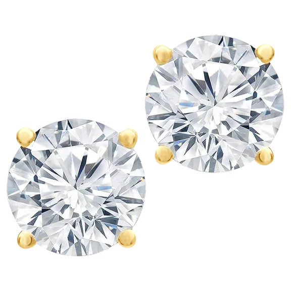 Brilliant Diamonds 1.0 Carat TW Lab Grown Diamond Solitaire Earrings in 14K Gold