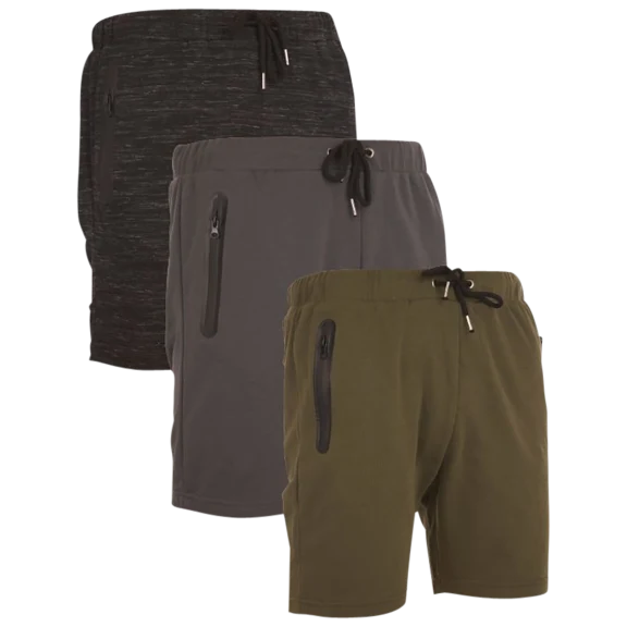 3-Pack: Nextex Men's French Terry Shorts With Zipper Pockets