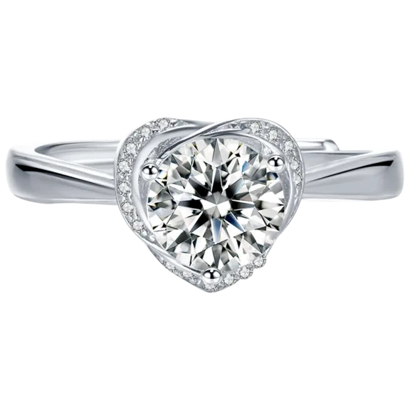Stella Valentino 1.4 Carat TW Moissanite Heart Pave Ring