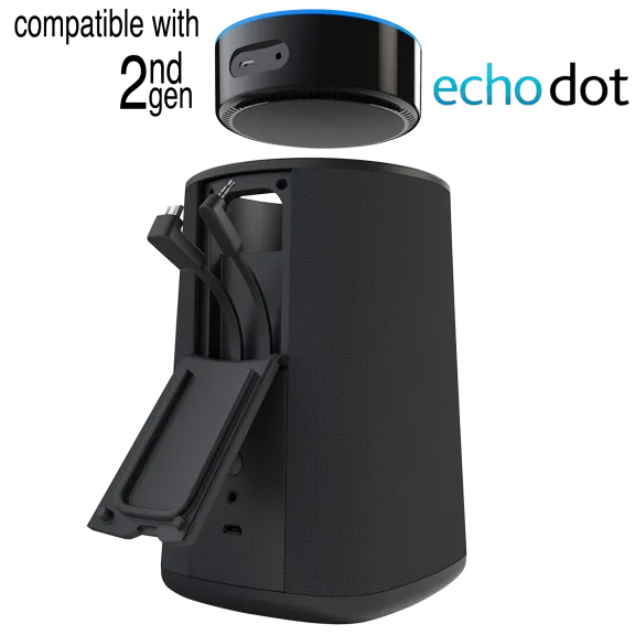 Vaux Portable Speaker & Battery for 2nd Gen Echo Dot Make Alexa Portable & Loud