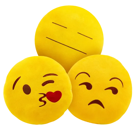 3-Pack: 13" Plush Emoji Pillows