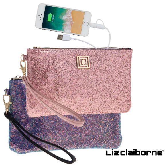 Glitter Phone Charging Wristlets w/RFID Theft Protection by Liz Claiborne