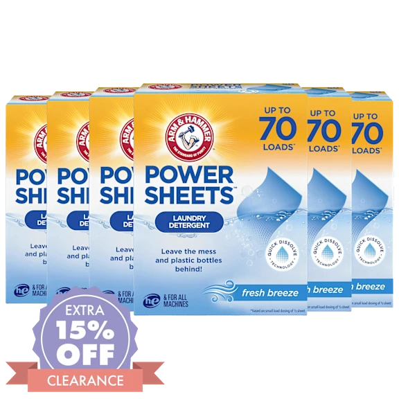 6-Pack: Arm & Hammer Power Sheets Laundry Detergent