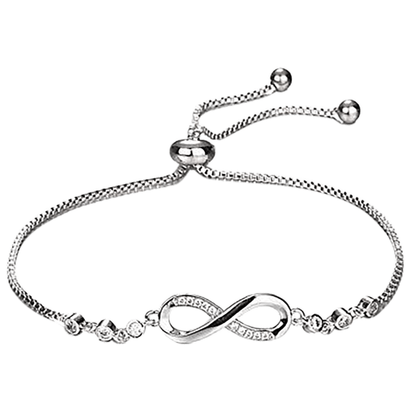 Hollywood Sensation Crystal Infinity Bracelet in White Gold Plating