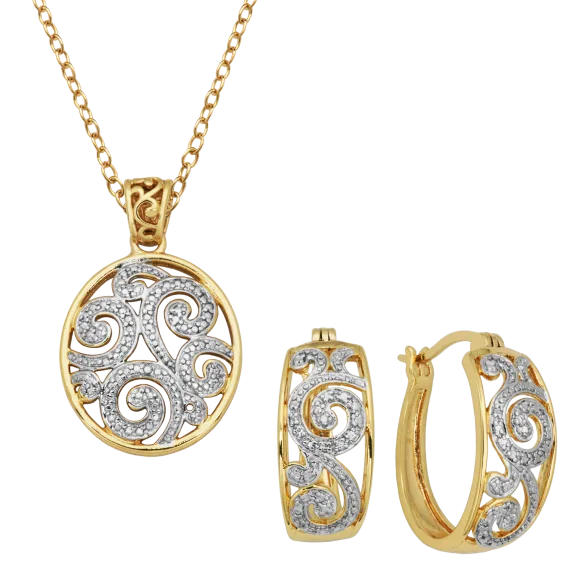 Morgan & Paige 18K Gold Plated Earring and Necklace Set