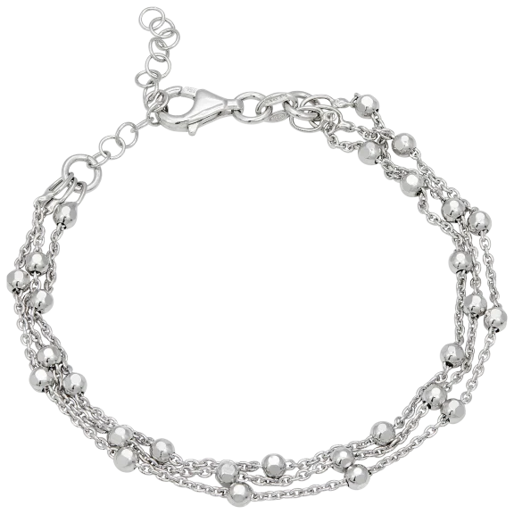 Savvy Cie Italian Sterling Silver 3 Strand Bracelet