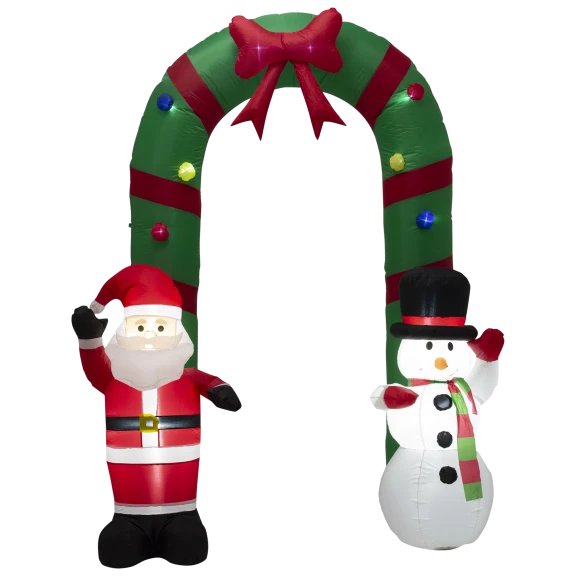 Glitzhome 8ft Inflatable Santa Snowman Gate Arch