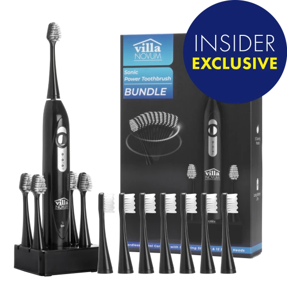 Villa Novum Sonic Toothbrush with 12 Replacement Brush Heads