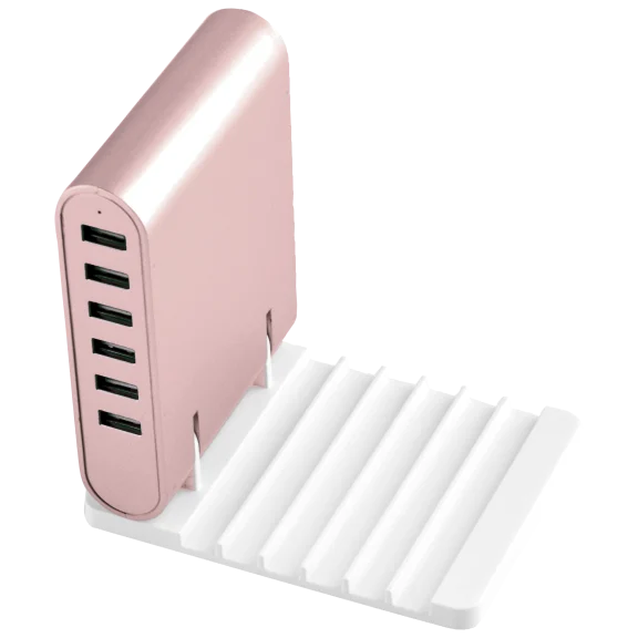 CobaltX 6 USB Port Charging Hub with Foldable Tray