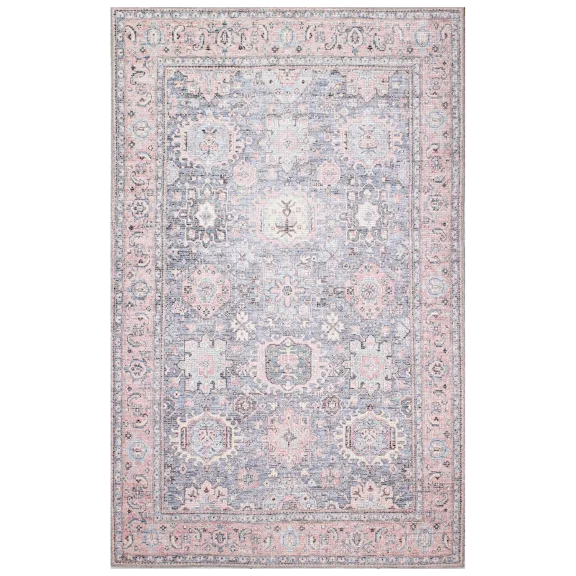 Bashian Vintage Machine Washable Slate Area Rug