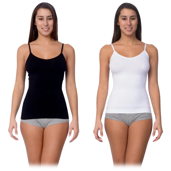 2 Pack: Body Beautiful Seamless Camisoles with Reversible Neckline