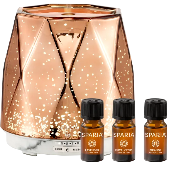 Sparia Rose Gold Ultrasonic Diffuser with Essential Oils