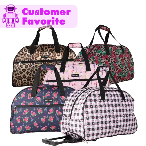 Betsey Johnson Designer Lightweight Carry On 22 Inch Duffel Bag