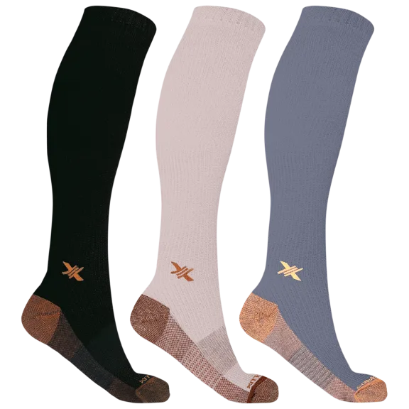 3-Pack: Titan Copper Infused Anti-Fatigue Knee High Compression Socks