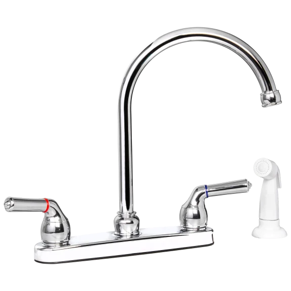 LDR Gooseneck Kitchen Faucet with Dual Handles (Chrome)