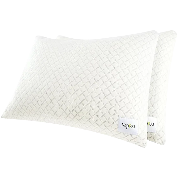 2-Pack: Bed & Brand NapYou Shredded Memory Foam Pillows