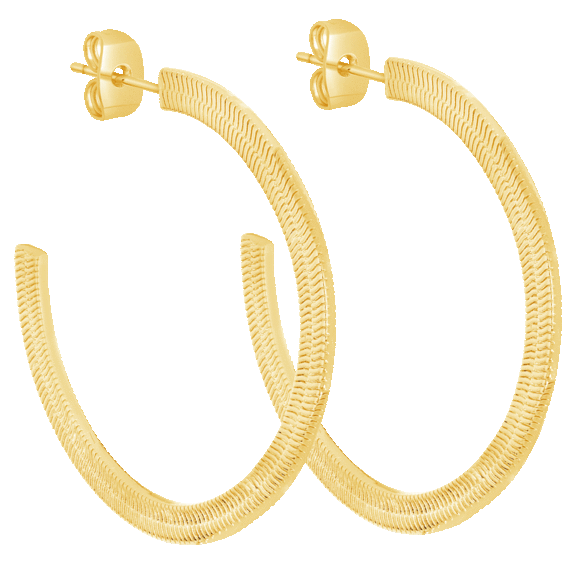 Rox & Rose Herringbone Chain Hoops