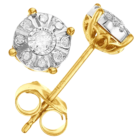 Diamond Muse 1/10 Carat TW Composite Round Genuine Diamond Stud Earrings
