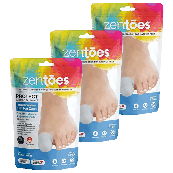 18-Pack: ZenToes Antimicrobial Gel Toe Caps
