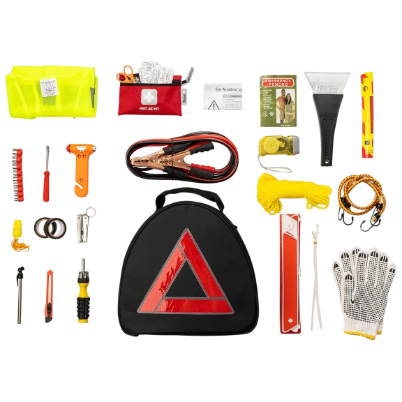 Thrive 104-Piece Auto Emergency Kit with Canvas Triangle Case