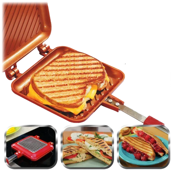 Red Copper Flipwich Panini and Sandwich Maker