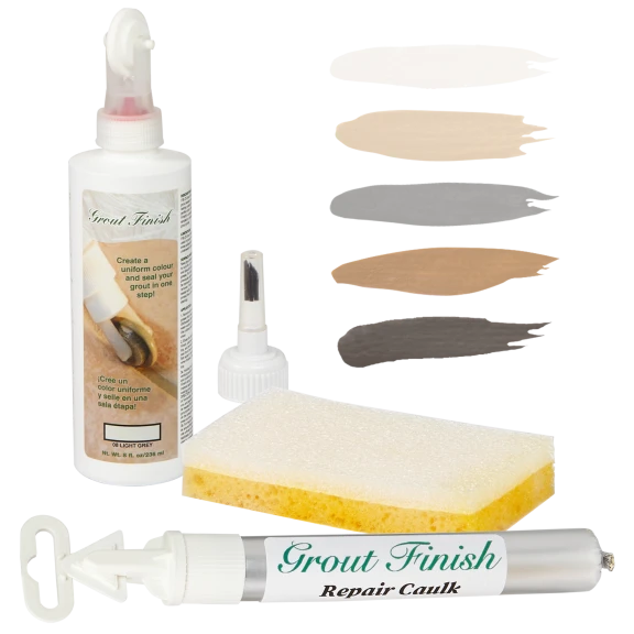 Grout Finish Bundle with Repair Caulk and Grout Sealer