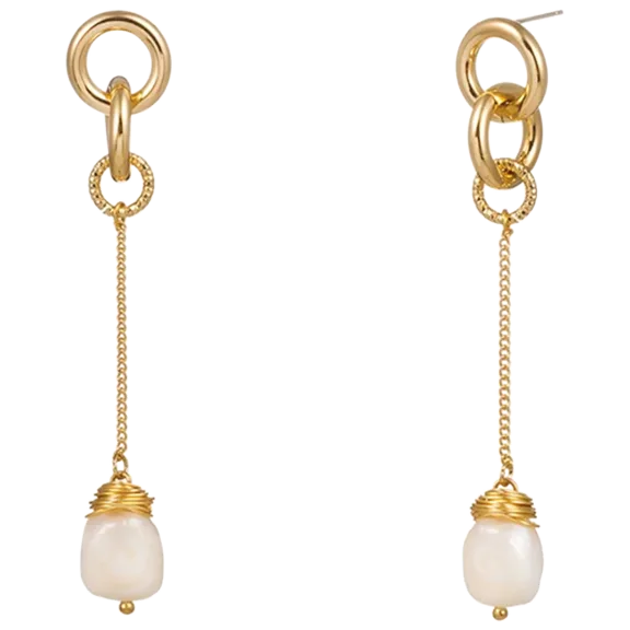Hollywood Sensation Baroque Pearl Drop Earrings