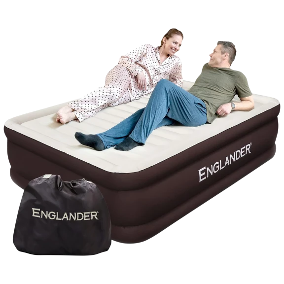 Englander Luxury Double High Inflatable Mattress With Built In Pump