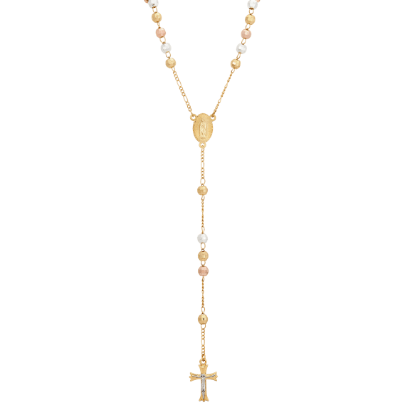 Savvy Cie 18K Tricolor Gold Plated Rosary