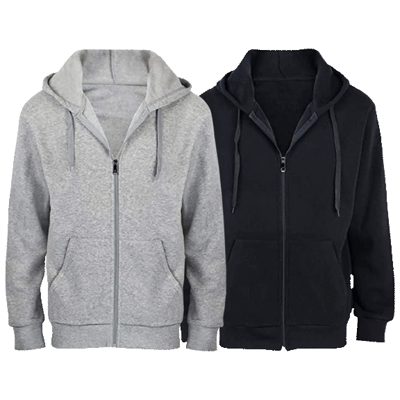 2-Pack: Men's Full-Zip Fleece Hoodie