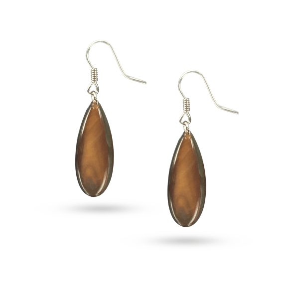 TREASURE ISLAND COLLECTION Chocolate Rose Dewdrop Mother-of-Pearl Earrings