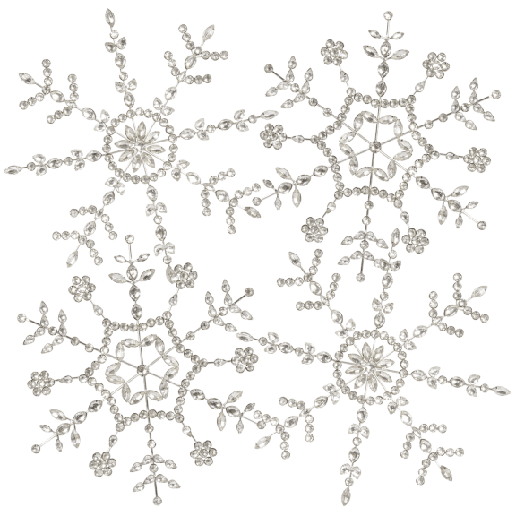 4-Piece: August & Leo Handmade Snowflake Ornaments